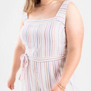 Renay Striped Front Tie Jumpsuit XXS NWT!
